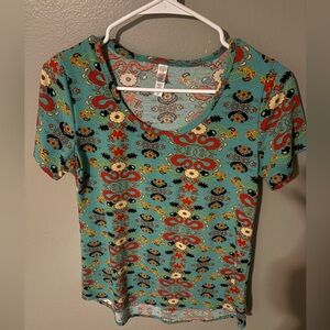 LuLaRoe Multicolor Floral Short Sleeve Tee